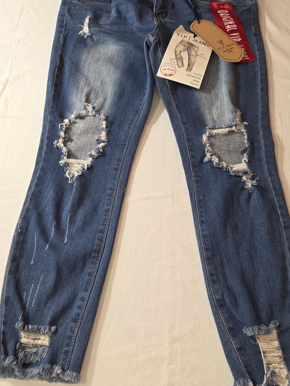 VIP Distressed Women's Blue Ripped Jeans